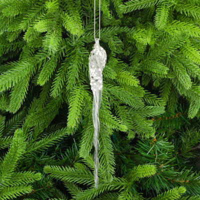 Изображение товара Украшение Yancheng Shiny подвесная сосулька 1,5x20 см стекло металл новогоднее