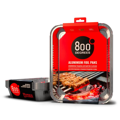 Изображение товара Алюминиевые поддоны 800 Degrees Foil Pans XL-size, 10 шт для барбекю Изображение товара Алюминиевые поддоны 800 Degrees Foil Pans XL-size, 10 шт для барбекю