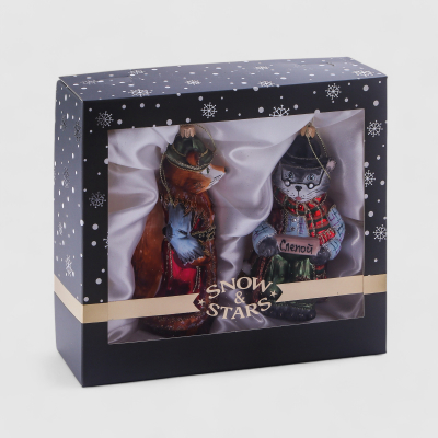 Изображение товара Набор ёлочных игрушек Snow and Stars кот Базилио и лиса Алиса 2 шт
