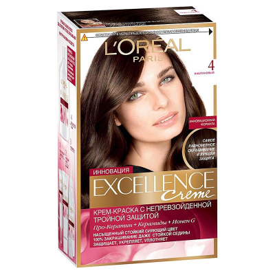 Изображение товара Краска для волос L'Oreal Excellence Creme 4 Каштановый 50 мл