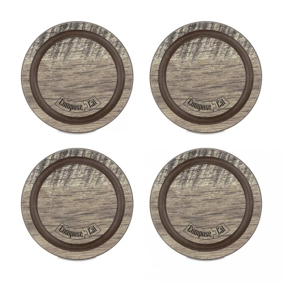 Изображение товара Набор подставок под кружку ComposeEat дуб мореный 9,5 см 4 шт 