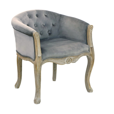 Изображение товара Кресло Glasar из натурального дерева и ткани вельвет, классика