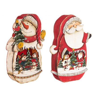 Изображение товара Санта снеговик светящийся 22,5 см украшение новогоднее Bizzotto ny Visby