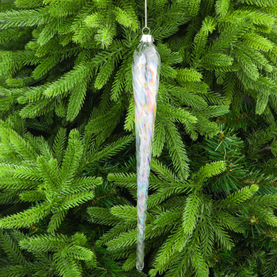 Изображение товара Украшение Yancheng Shiny сосулька подвесная стеклянная 3,5х30 см для елки