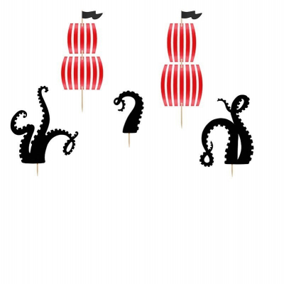 Изображение товара Топперы Party Deco pirates 13.5-21см 5шт в ассортименте