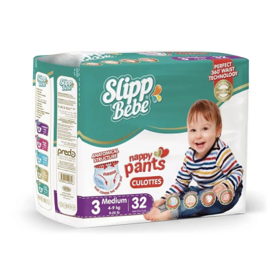 Изображение товара Подгузники-трусики Slipp Bebe No 3 4-9 кг 32 шт - комфорт и надежность для малышей