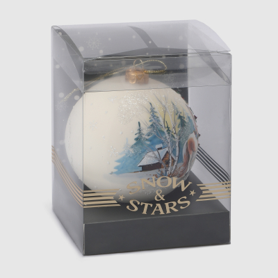 Изображение товара Шар ёлочный Snow and Stars лошадка в лесу 10 см