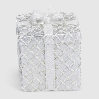 Изображение товара Декоративная свеча Ad trend 7x7x8 см парафиновая серебристая или золотистая