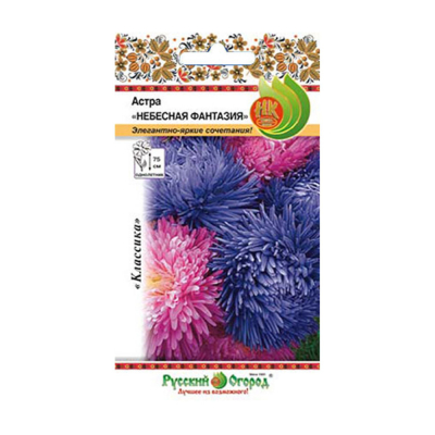Изображение товара Цветы астра Русский огород небесная фантазия смесь 0,2 г