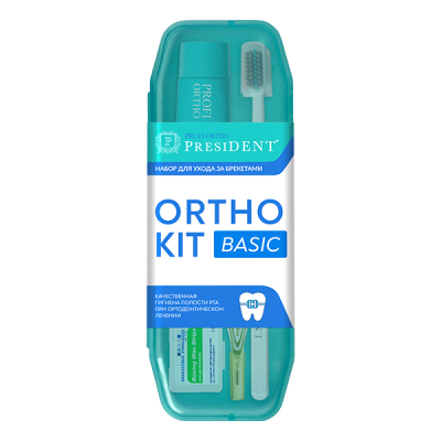 Изображение товара Набор для ухода за брекетами Президент Ortho kit basic Изображение товара Набор для ухода за брекетами Президент Ortho kit basic