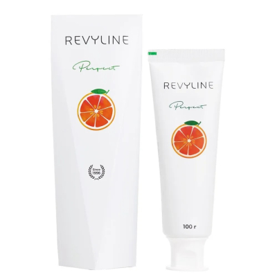 Изображение товара Зубная паста Revyline Perfect Сочный грейпфрут 100 г премиальное отбеливание Изображение товара Зубная паста Revyline Perfect Сочный грейпфрут 100 г премиальное отбеливание