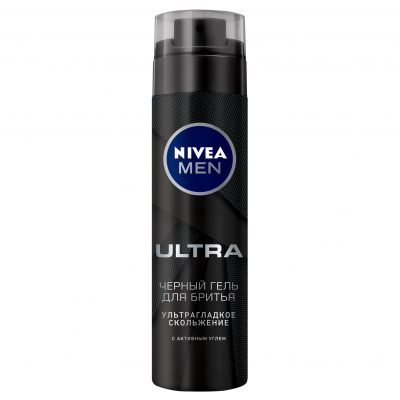 Изображение товара Гель для бритья Nivea Черный ultra 200 мл для гладкого бритья и очищения кожи Изображение товара Гель для бритья Nivea Черный ultra 200 мл для гладкого бритья и очищения кожи