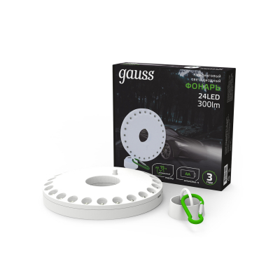 Изображение товара Кемпинговый фонарь Gauss GFL003 24LED 300lm для походов и пикников Изображение товара Кемпинговый фонарь Gauss GFL003 24LED 300lm для походов и пикников