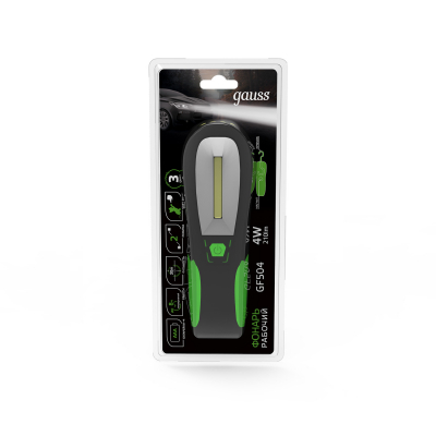 Изображение товара Фонарь Gauss GFL504 4W 210lm с магнитом и крючком Изображение товара Фонарь Gauss GFL504 4W 210lm с магнитом и крючком