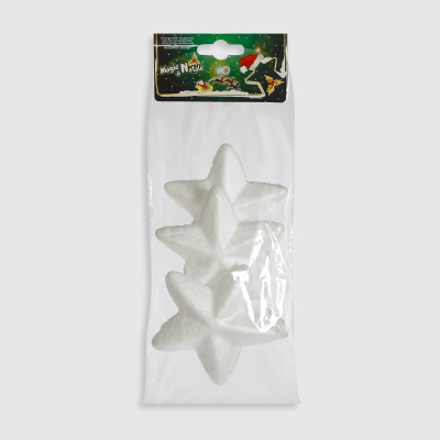 Изображение товара Набор подвесок Due Esse Christmas звезда 10 см 4 шт белый украшение для елки