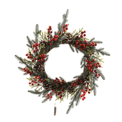 Изображение товара Новогодний венок Mercury NY 60 см с ягодами для украшения интерьера и экстерьера