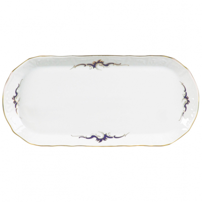 Изображение товара Поднос Bernadotte Синие вензеля 37 см фарфор Чехия