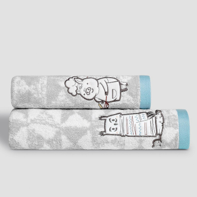 Изображение товара Комплект полотенец Togas Олли серый/белый 2пр 50х75/70х130