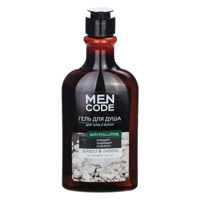 Изображение товара Гель для душа Men Code с экстрактом женьшеня и морской соли 300 мл