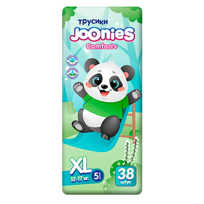 Изображение товара Подгузники-трусики Joonies Comfort+ XL, 12-17 кг, 38 шт Изображение товара Подгузники-трусики Joonies Comfort+ XL, 12-17 кг, 38 шт