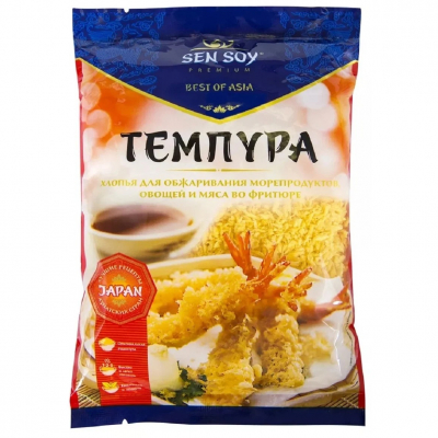 Изображение товара Хлопья панировочные Sen Soy Tempura 100 г для хрустящей корочки Изображение товара Хлопья панировочные Sen Soy Tempura 100 г для хрустящей корочки