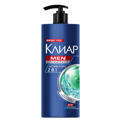 Изображение товара Шампунь Клиар Men 2в1 Активспорт 1 литр для мужчин Изображение товара Шампунь Клиар Men 2в1 Активспорт 1 литр для мужчин
