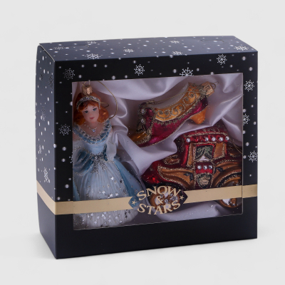 Изображение товара Набор ёлочных игрушек Snow and Stars золушка 3 шт