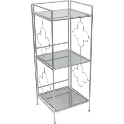 Изображение товара Интерьерная металлическая подставка Glasar 41x41x107 см серебристая стиль лофт