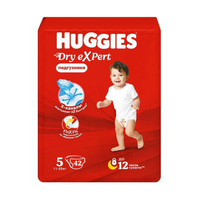 Изображение товара Подгузники Huggies Dry eXpert 5 (11-25 кг) - надежная защита и комфорт