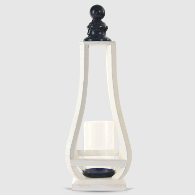 Изображение товара Фонарь-подсвечник Dekor pap белый 18x18x50 см стильный интерьерный аксессуар