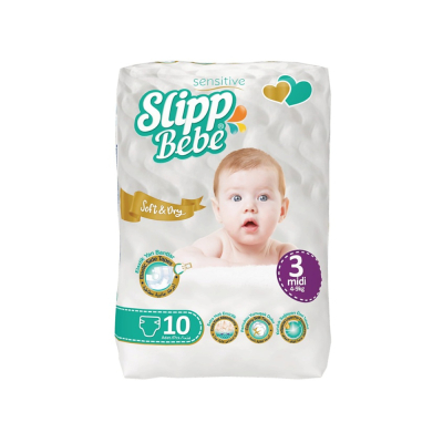 Изображение товара Подгузники Slipp Bebe № 3 4-9 кг 10 шт комфорт и защита для малышей Изображение товара Подгузники Slipp Bebe № 3 4-9 кг 10 шт комфорт и защита для малышей