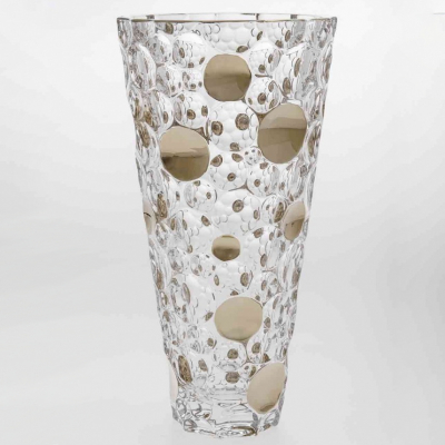 Изображение товара Ваза Bohemia Jihlava Lisboa декор платиновые круги 31 см