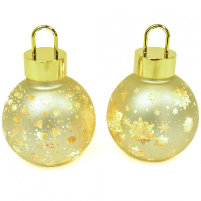 Изображение товара Шар новогодний Mercury NY золотой с подсветкой диаметр 12х18 см