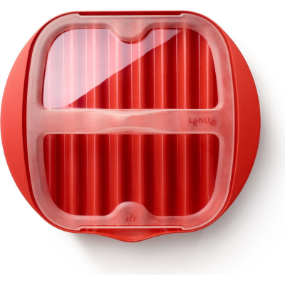 Изображение товара Форма Lékué для приготовления бекона в микроволновке 28х25х5 см красная