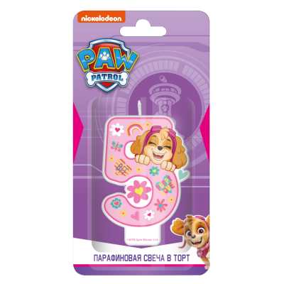 Изображение товара Свеча на торт Щенячий патруль Цифра 5 