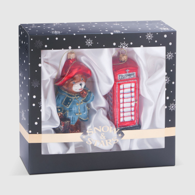Изображение товара Набор ёлочных игрушек Snow and Stars медвежонок и телефонная будка 2 шт