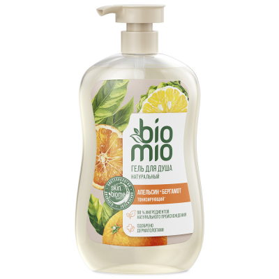 Изображение товара Гель для душа BioMio апельсин и бергамот 650 мл натуральный освежающий