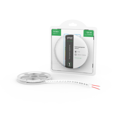 Изображение товара Светодиодная световая лента Gauss Basic LED 2835/120 12V зеленая 3м Изображение товара Светодиодная световая лента Gauss Basic LED 2835/120 12V зеленая 3м