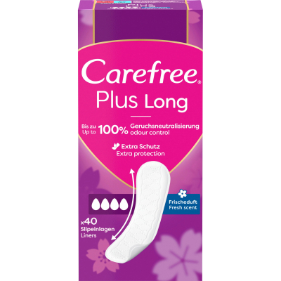 Изображение товара Прокладки женские ежедневные Carefree plus long fresh scent 40 шт Изображение товара Прокладки женские ежедневные Carefree plus long fresh scent 40 шт