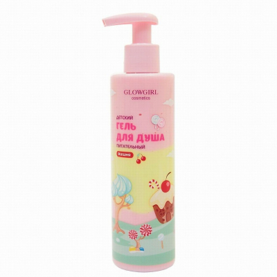 Изображение товара Гель для душа Glowgirl детский вишня 250мл мягкое очищение натуральный состав