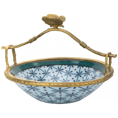 Изображение товара Корзиночка Glasar с бабочкой голубая 17х15х13 см