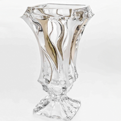 Изображение товара Ваза на ножке Bohemia Jihlava Bamboo декор платина 30 см