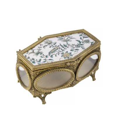 Изображение товара Шкатулка Glasar из фарфора и бронзы с кракелюрами 22х14х12 см Изображение товара Шкатулка Glasar из фарфора и бронзы с кракелюрами 22х14х12 см