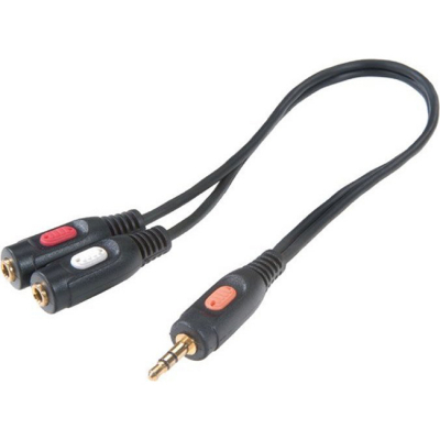 Изображение товара Кабель Vivanco 46051 (3.5mm Jack штекер - 2х3.5mm Jack гнездо) 20 см