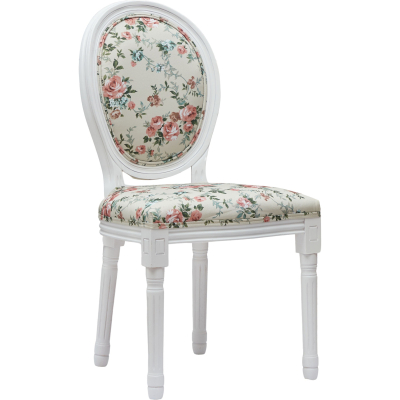 Изображение товара Стул интерьерный Glasar Розы из дерева и льна, белый, 48х46х96 см Изображение товара Стул интерьерный Glasar Розы из дерева и льна, белый, 48х46х96 см