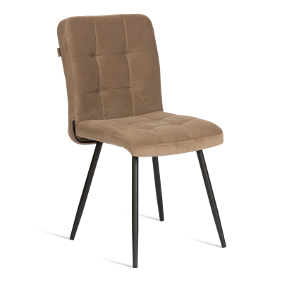 Изображение товара Стул разборный TC велюровый бежевый с черным основанием 47x56x89 см