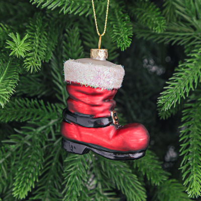 Изображение товара Игрушка ёлочная Yancheng Shiny украшение стеклянное сапожок 6х4х7 см