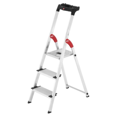 Изображение товара Стремянка Hailo ComfortLine L80 алюминиевая 3 ступени для дома и работы Изображение товара Стремянка Hailo ComfortLine L80 алюминиевая 3 ступени для дома и работы