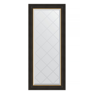 Изображение товара Зеркало с гравировкой в багетной раме Evoform черное дерево с золотом 71 мм 54x124 см 