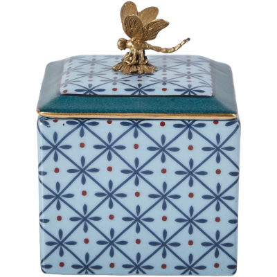 Изображение товара Элегантная шкатулка Glasar со стрекозой 9х9х12 см для хранения